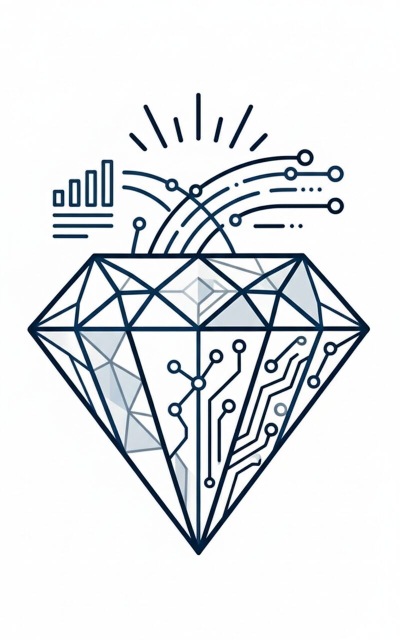 Devasaa digital innovation diamond prism icon for refined experiences